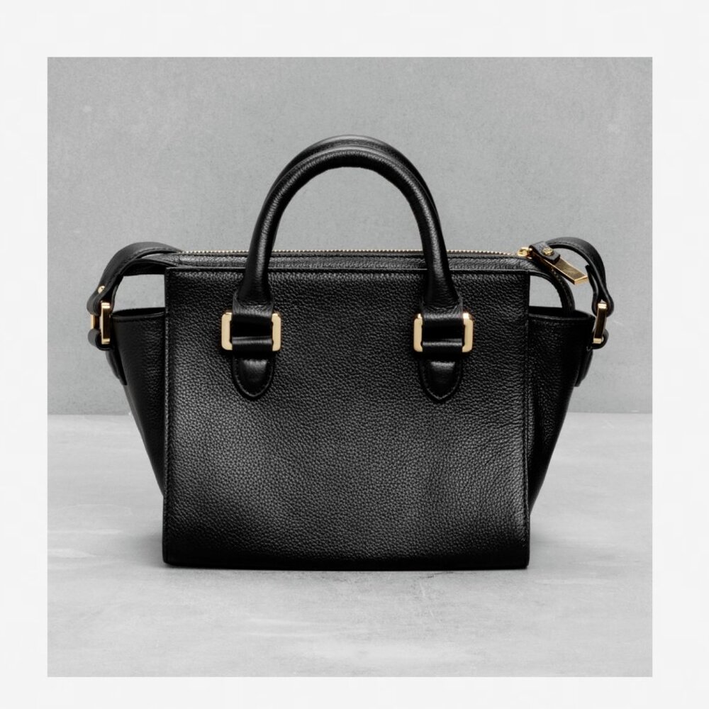 NWT & Other Stories PT08C Black Leather Shoulder Bag Tote